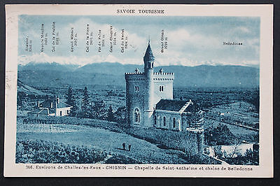 Old postcard 1933-chapel Chignin de saint-anthelme and Belledonne
