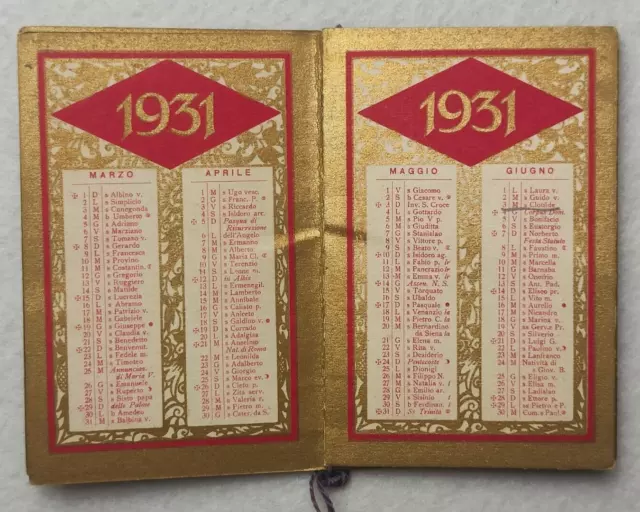 Calendarietto Barbiere Profumo 1931 Illustratore Busi 3