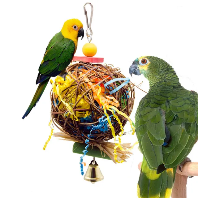 Bunt Kauspielzeug zum Aufhängen für  Papageien Wellensittiche Nymphensittiche