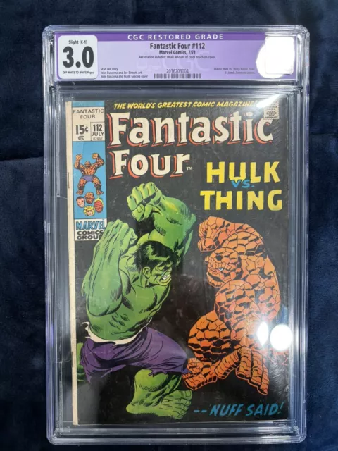 Fantastic Four #112 CGC 3.0 (restored) Hulk Vs Thing