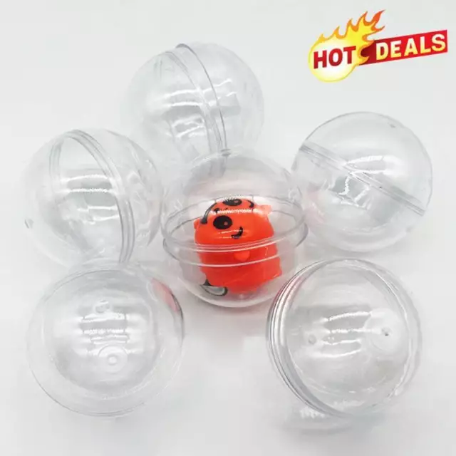 50X Transparent PP Vending Machine Empty Round Toy Capsules 28mm Dia,