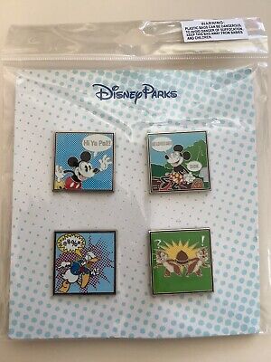 Disney Pin Set Of 4 Booster Pins Mickey Minnie  Donald Chip And Dale BNWT 2015