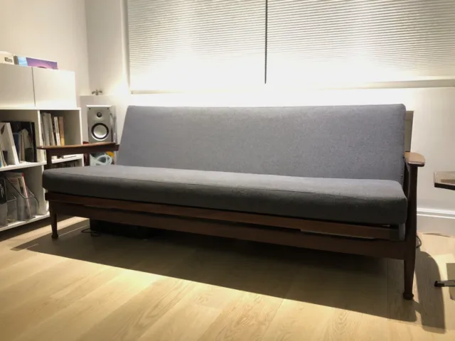 Refurbished Guy Rogers For Heals Afromosia Mid Century Teak Sofa Day Bed