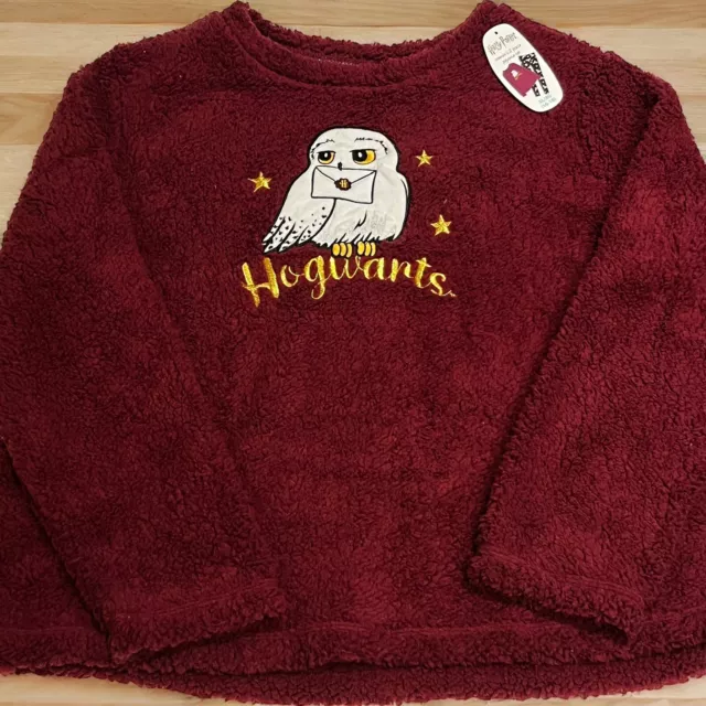 NWT Harry Potter Wizarding World Hedwig Owl Hogwarts Comfy Sherpa PJ TopXL 16/18