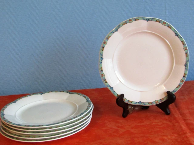 6 ASSIETTES À dessert Villeroy et Boch modèle Izmir bone china - Lot B