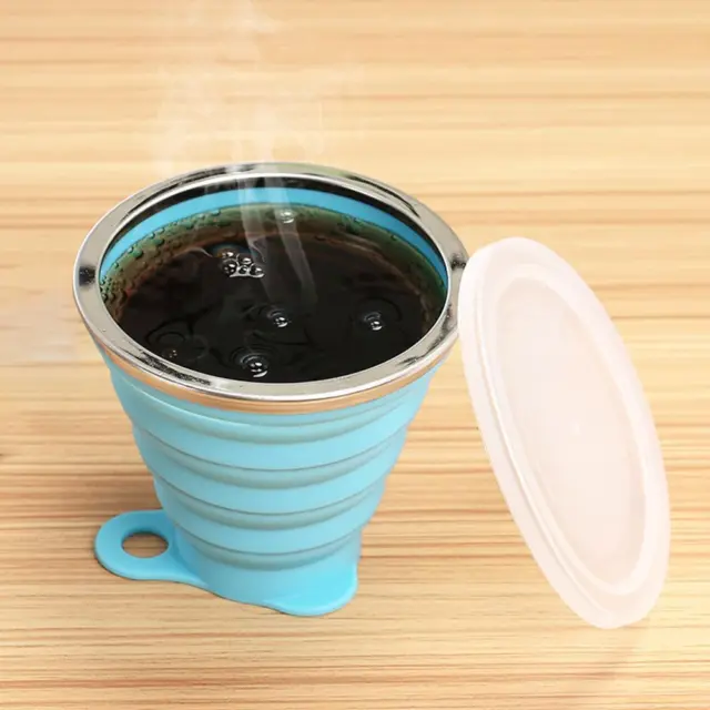 AU Foldable Silicone Cup Outdoor Camping Drinking Mug 270mL Collapsible Water Cu 3