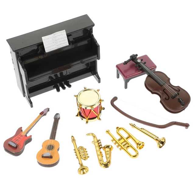 11 Stück Puppenhaus Mini-Instrumente Kinder Musikinstrumente Spielzeug