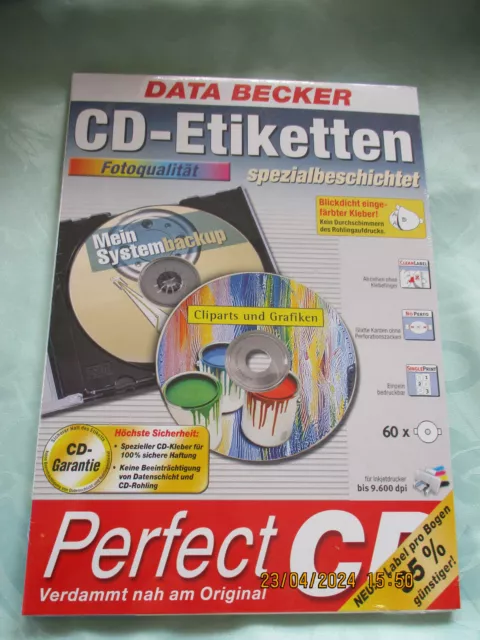 60 x DATA BECKER CD-Etiketten Fotoqualität spezialbeschichtet