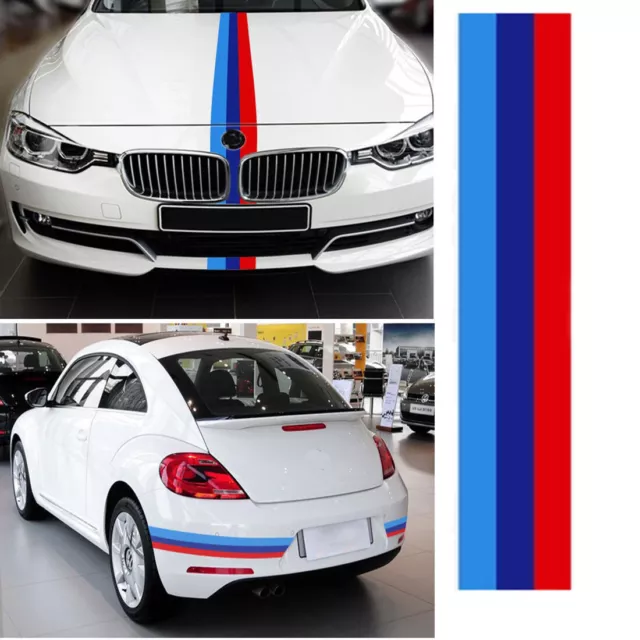 1m Car M Sport Tech 3 Color Stripes Sticker Vinyl Decal Badge Emblem For BMW 2