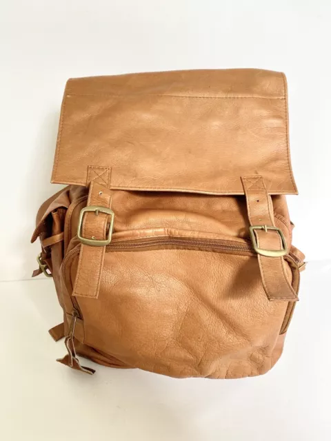 Vintage Leather Rucksack Backpack Hergon Travel Laptop Adventure Hiking Bag