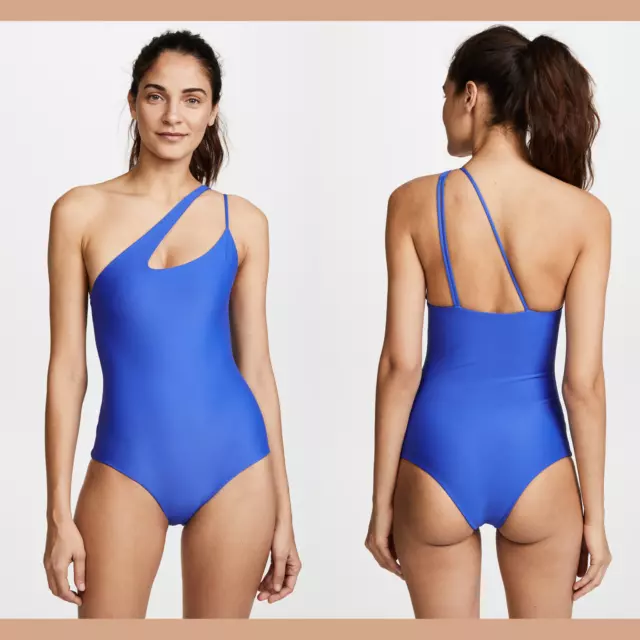 NEW $218 Mikoh Blue Iris Pahoa One Piece One shoulder [ SZ Medium ] #3135