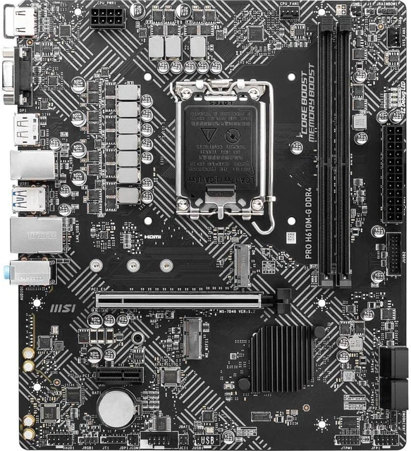 MSI PRO H610M-G DDR4 Motherboard, Micro-Atx - Supports Intel 12Th Gen ...