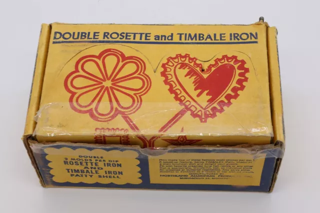 Nordic Ware Double Rosette and Timbale Iron 4 Molds Box Vintage