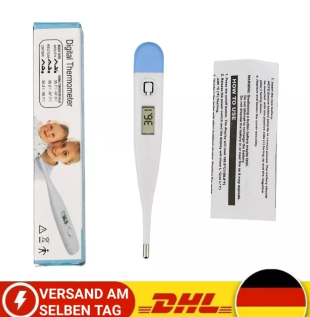 Einfaches Standard Fieberthermometer Kind Baby Erwachsene Arm Mund Digital NEU