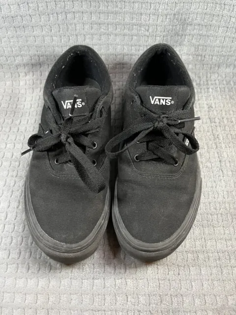 Vans Old Skool 508731 Black Canvas Low Top Lace Up Skate Sneaker Shoes Sz Y4