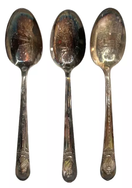 Vtg W M Rodgers Presidential Spoon Set Roosevelt Wilson Taft Tarnished Box Bad