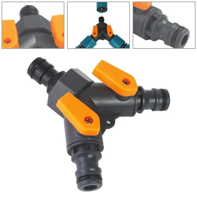 Lot De 2 Séparateurs En Y Pour Tuyau D'arrosage – Vert, Plastique, Diamètre 9-25 Mm