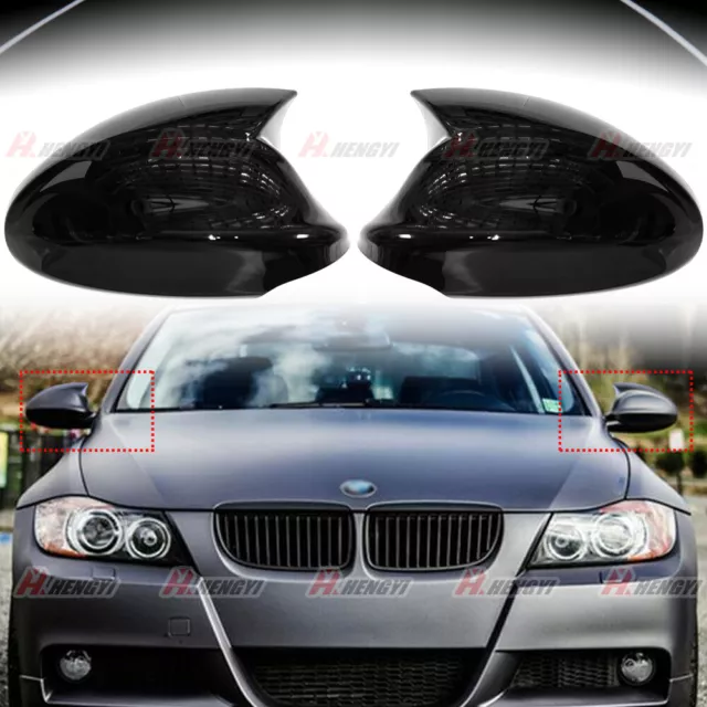 Noir Boîtier Coques Rétroviseur Couverture Pour BMW E90 E91 E92 E93 E87 E81