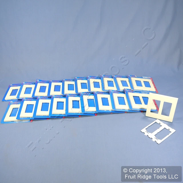 20 New Leviton Almond 2-Gang Decora Screwless Wallplate Covers GFCI GFI 80309-A
