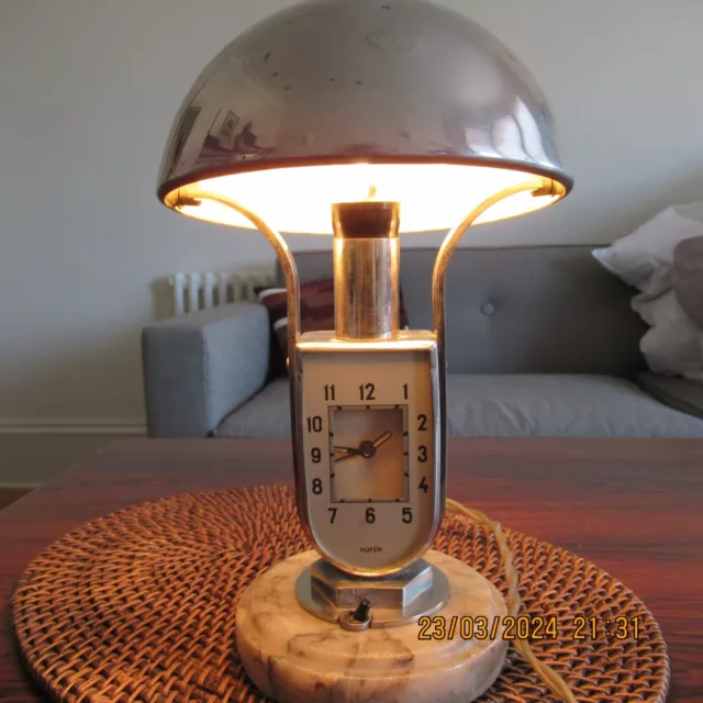 Art Deco Mofem Alarm Clock with light 1930s 2