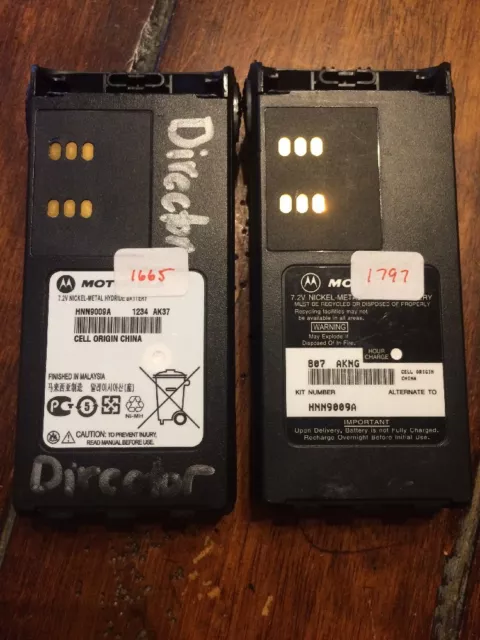 Used 1 MOTOROLA GENUINE 7.2V NICKEL-METAL HYDRIDE BATTERY TWO WAY RADIO HNN9009A