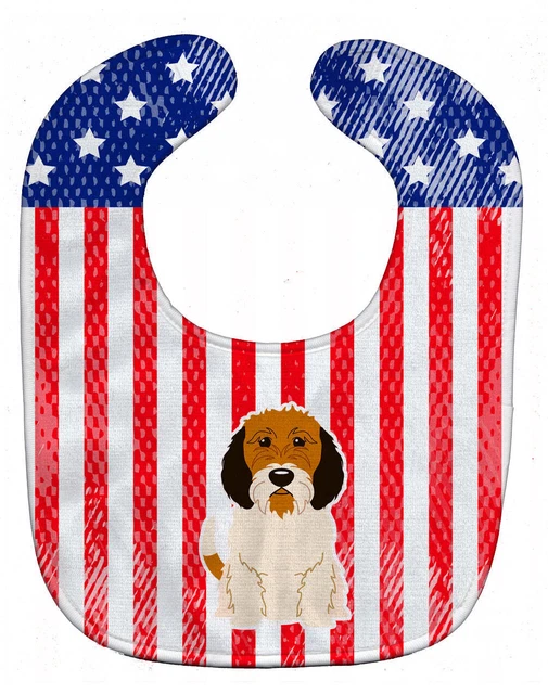 Patriotic USA Petit Basset Griffon Veenden Baby Bib BB3074BIB-S