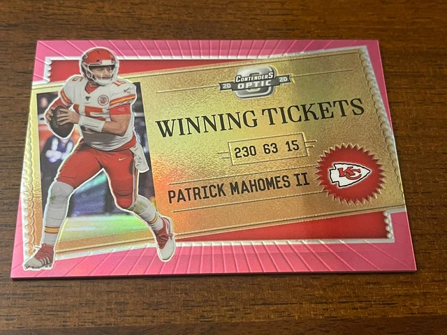 2020 Panini Contenders Optic Patrick Mahomes II PINK Winning Tickets Prizm #/75