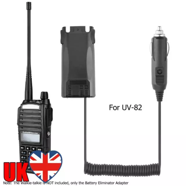 Car Charger Battery Eliminator Adapter for UV-82 Walkie Talkie