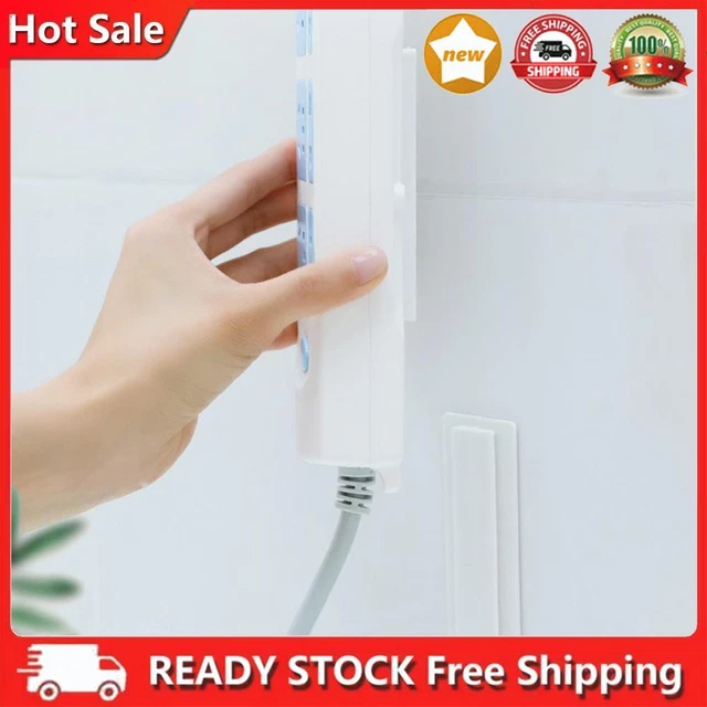 Adhesive Wall Mounted Seamless Power Strip Plug Board Holder Household Plug Rack