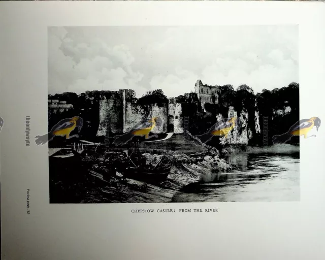 Chepstow Castle From River & Gate House, Book Illustration (Print), 1926