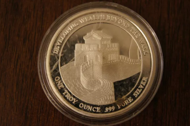 Developing Wealth Beyond The Wall 1 Troy Oz .999 Silver Round In Air Tite