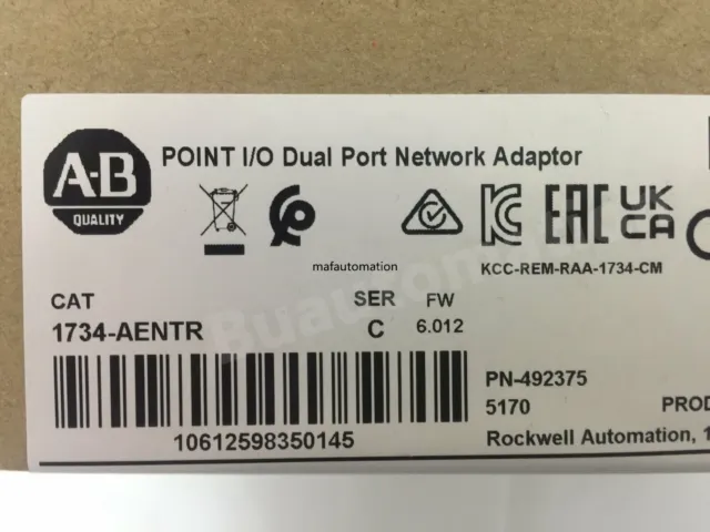 2023 New Allen-Bradley 1734-AENTR SER C POINT I/O Dual Port Adaptor AB 1734AENTR