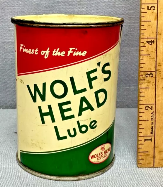 NOS Vintage Wolf’s Head Lube Grease 1 LB Can - NICE!