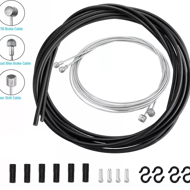 Mountain Bike Gear Cable & Brake Set - Inner & Outer Cables For Front & Rear - Universal