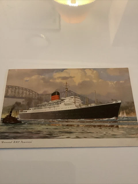 Postcard Cunard Rms Saxonia Colour Unused