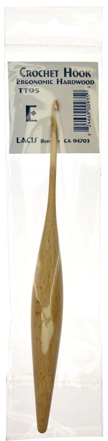 Gancho de ganchillo ergonómico de madera dura Lacis 7" talla E4/3,5 mm TT95-E
