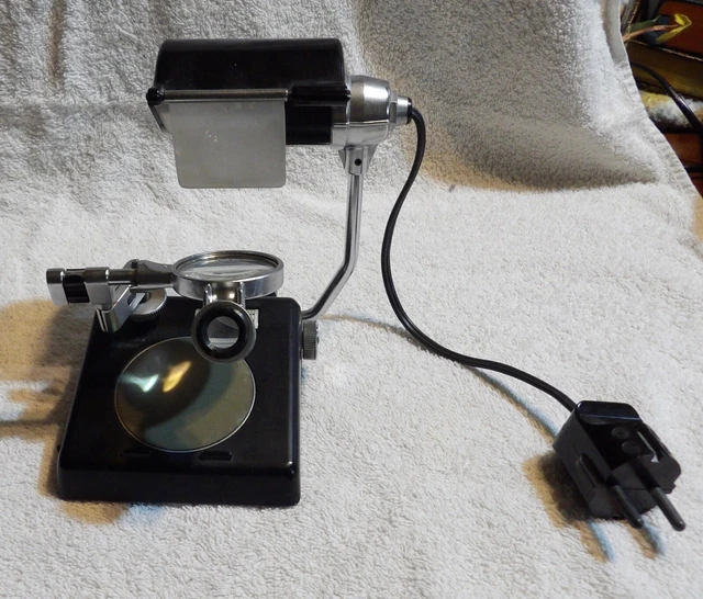 VINTAGE PHILATELL DOUBLE Lens Stamp Magnifier Philately Viewer