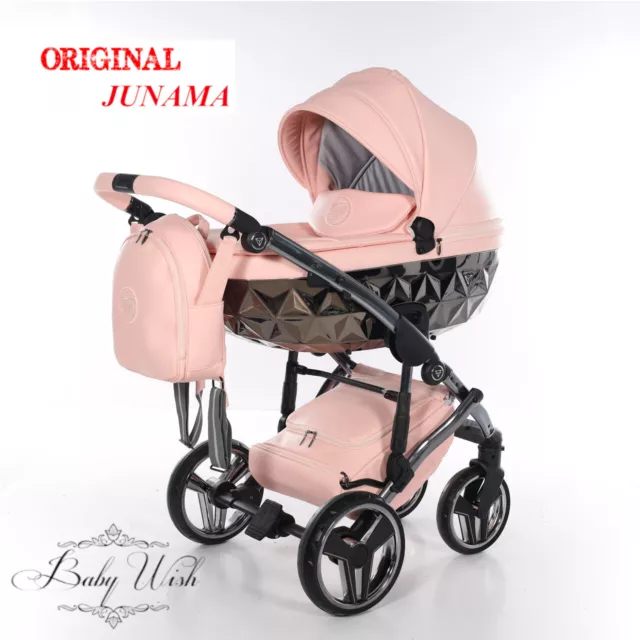 JUNAMA HANDCRAFT  V2 NEW  MODERN PRAM BABY STROLLER 2in1 CARRYCOT + PUSHCHAIR
