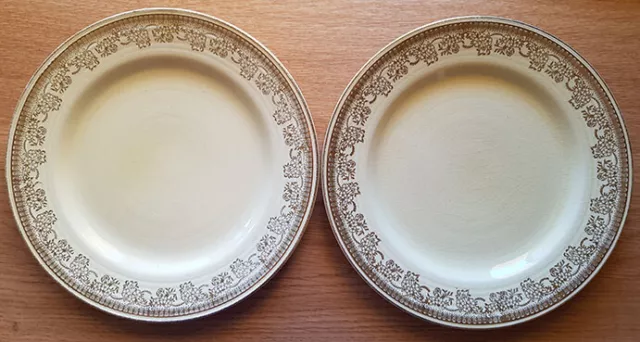 Crown Ducal small dinner plates, 2 matching, vintage