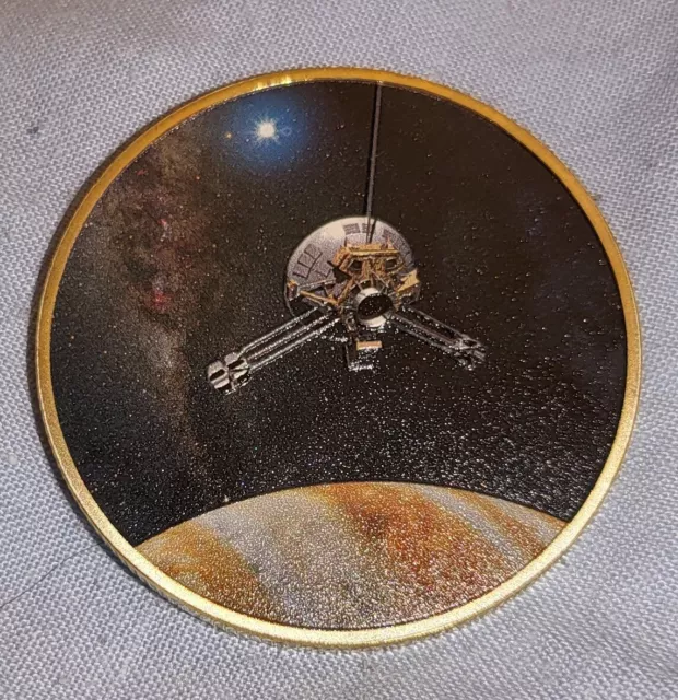 Pioneer Space Probe Gold Coin Plaque ET Jupiter Stars Naked Male Female Old USA