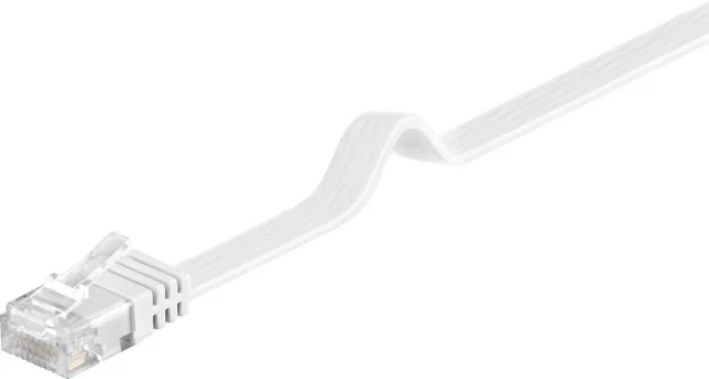 5x CAT 5e Netzwerkkabel Flachkabel; CAT FLAT 5-1000 U/UTP WEISS 10m SB