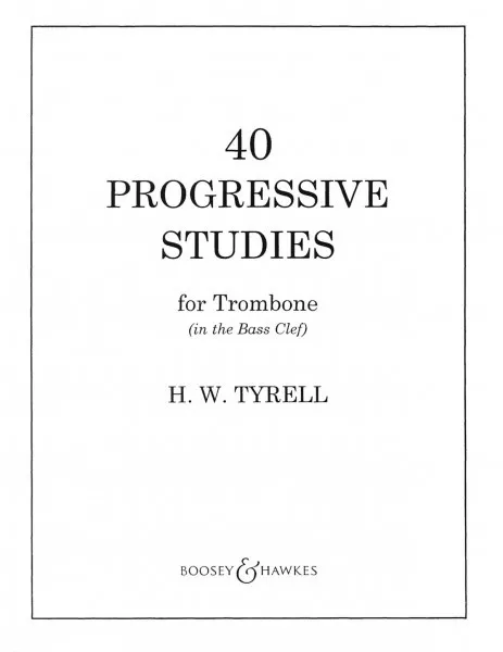 40 Progressive Studies for Trombone in the Bass Clef Sheet Music NEW 048001055