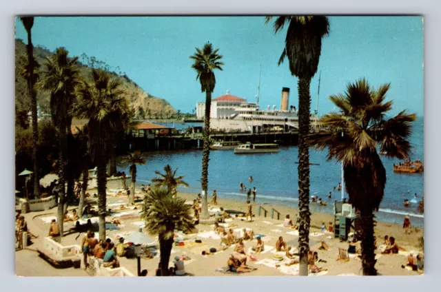 Santa Catalina Island CA-California, Scenic Beach Front Area, Vintage Postcard