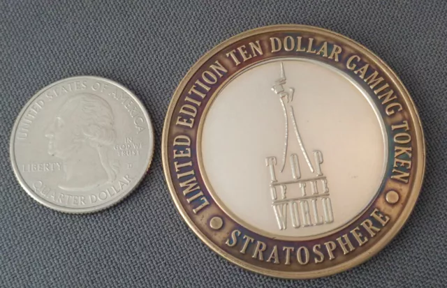 1996 Stratosphere 999 Fine Silver $10 Gaming Token Top of the World Las Vegas NV