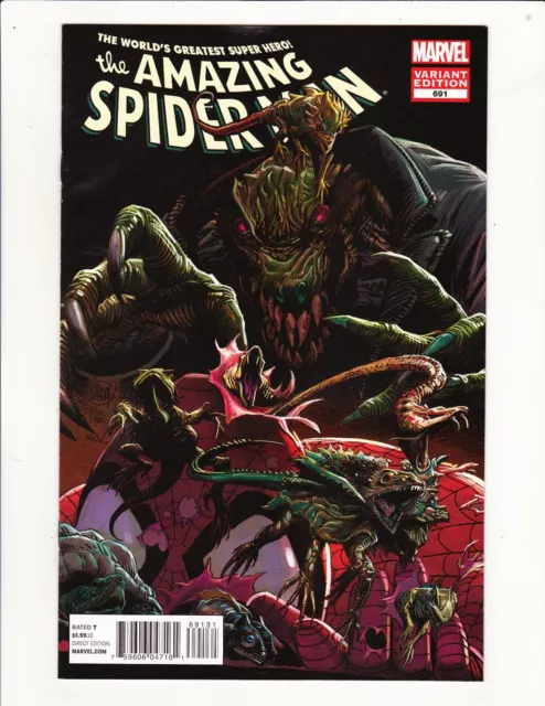 Amazing Spiderman #691 Marvel 2012 1:25 Adam & Joe Kubert Lizard Variant