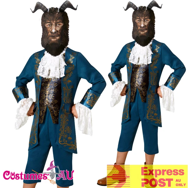 IBTOM CASTLE Prince Charming Costume For Boys Kids Royal Prince Outfits Jacket Pants Crown Scepter Set Carnival Dress Up Halloween Birthday Party Role Play Costume Blue Crown Scepter 9-10 Years - View #10