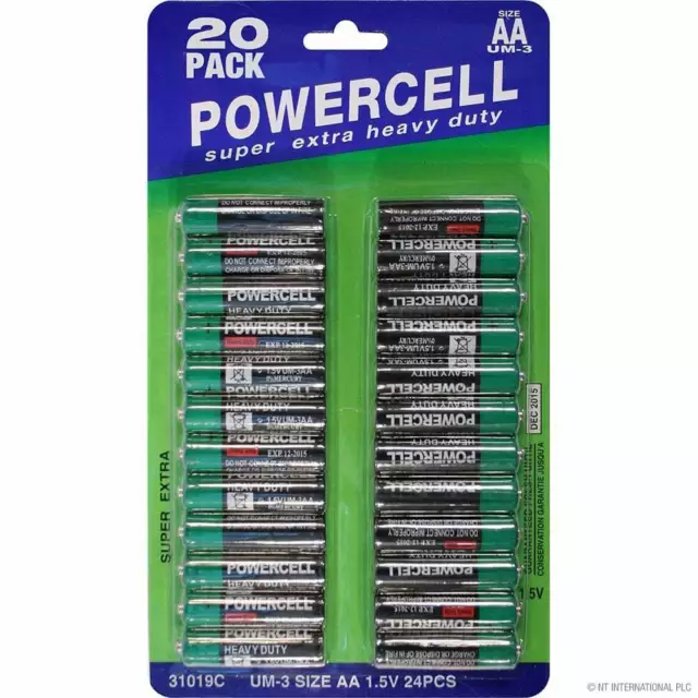 NEW 20&16 x Powercell AA & AAA Battery 1.5V HEAVY DUTY