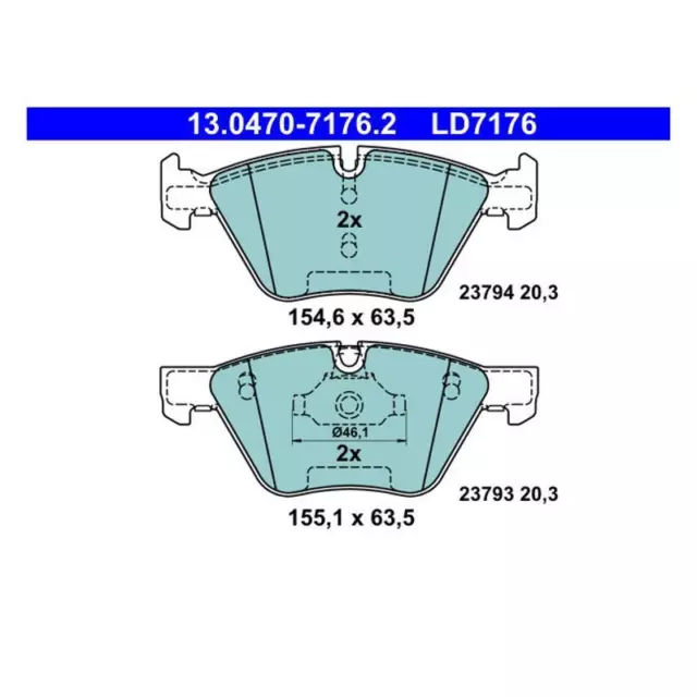 ATE 13.0470-7176.2 Pastillas de Freno Delantero para BMW E60