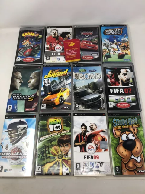 Sony PSP Games Bundle Ben10 Crash Sonic Rivals FIFA Off Road etc  B9