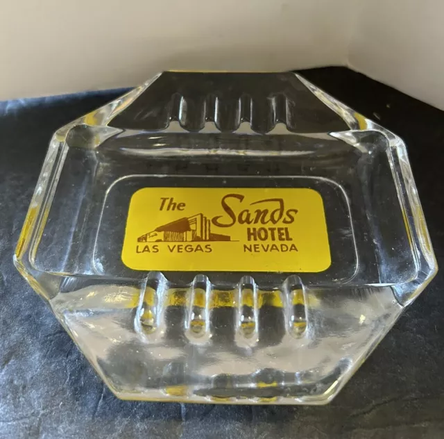 Sands Hotel & Casino Las Vegas Nevada Rare  1950’S Vintage Glass Ashtray